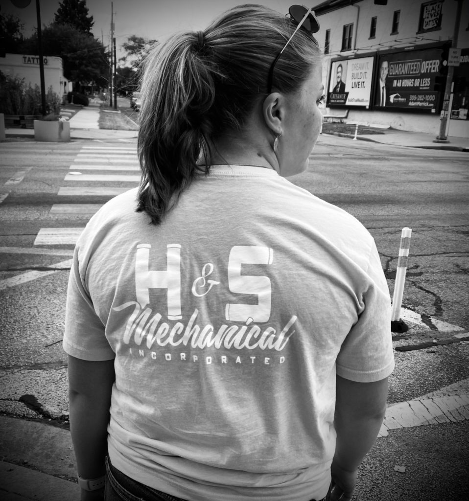 H&S Mechanical Logo on a T-Shirt